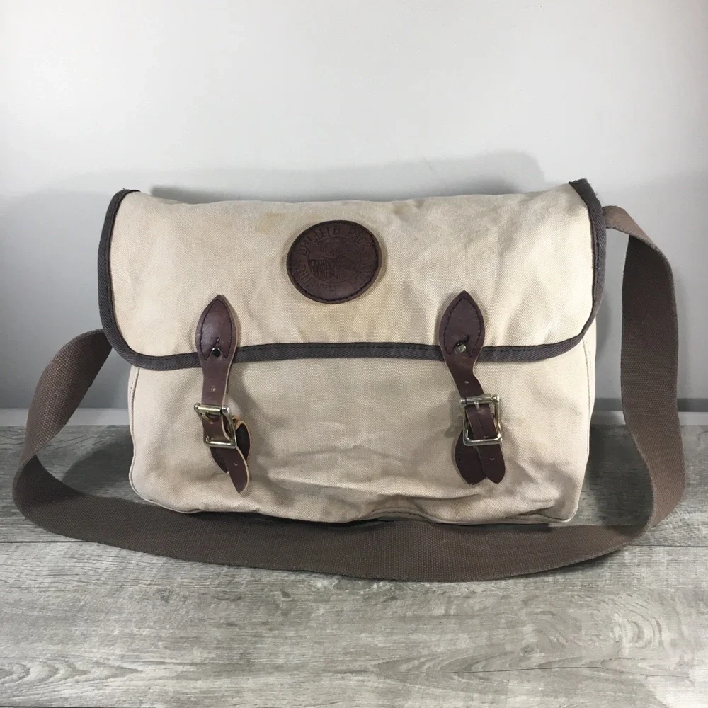 Duluth Pack Safari Travel Briefcase Tan Canvas Book Laptop Bag Business Everyday